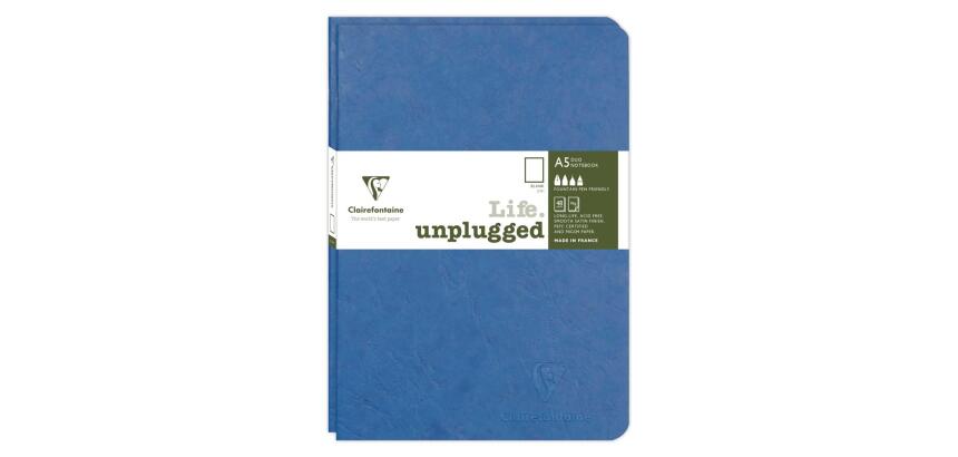 Set de 2 carnets piqués Age Bag A5 96 pages uni - Bleu