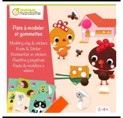 Coffret créatif, Pâte à modeler et gommettes - Multicolore