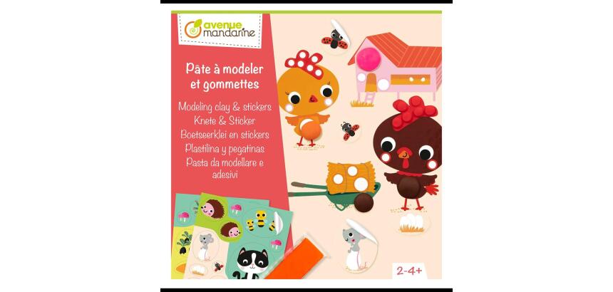 Coffret créatif, Pâte à modeler et gommettes - Multicolore