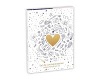 Adolie, Set de correspondance 12x16,5 cm contenant 8 cartes simples 11x15,5 cm assorties et 8 enveloppes Pollen C6 blanc naturel