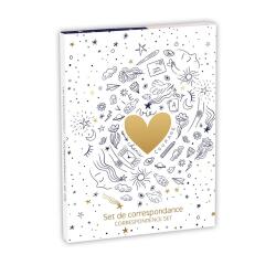 Adolie, Set de correspondance 12x16,5 cm contenant 8 cartes simples 11x15,5 cm assorties et 8 enveloppes Pollen C6 blanc naturel