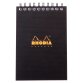 Notepad Rhodiactive 90g reliure intégrale A6 10,5x14,8 cm 160 pages petits carreaux 5x5 microperforé - Noir