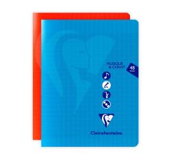 Cahier Musique & Chant piqué Mimesys 17x22cm 56 pages grands carreaux Couleur aléatoire - Assortis