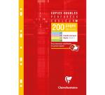Copies doubles de couleur sous étui A4 200 pages perforées grands carreaux papier Couleur aléatoire 60 pages bleues, 60 pages roses, 40 pages vertes, 40 pages jaunes - Assortis
