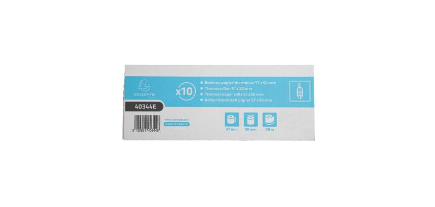 Rotoli carta per carta di credito 57x50mm - 28m - 1 copia carta termica 55 gr - Bianco