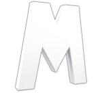 Lettre M 20,5cm - Blanc