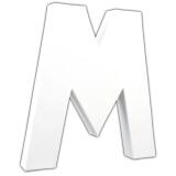 Lettre M 20,5cm - Blanc
