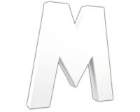 Lettre M 20,5cm - Blanc