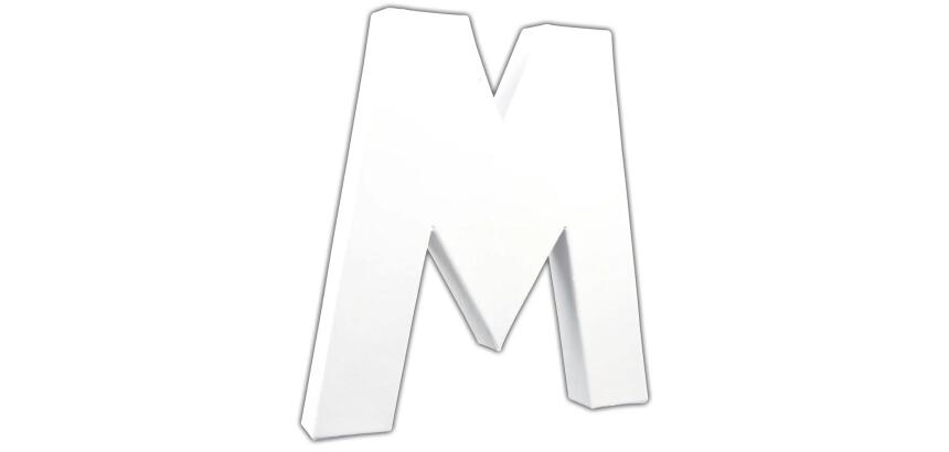 Lettre M 20,5cm - Blanc