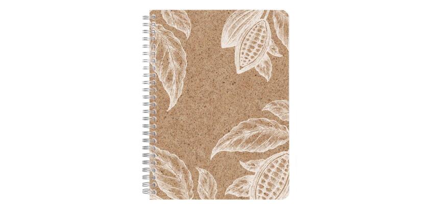 Cocoa motif, Carnet reliure intégrale A5 - 14,8 x 21 cm, 148 pages, Ligné, ass. - Cacao