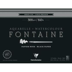 Fontaine Noir bloc collé 1 côté 12F 48,3x63,5cm 300g grain fin