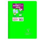 Cahier reliure intégrale enveloppante Koverbook Neon A4 160 pages petits carreaux + marge couverture polypropylène opaque - Assortis