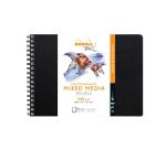 Rhodia Touch Mixed Media Book, papier Paint'On extra-blanc 250g - A4 paysage, 64 pages - Noir