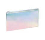 Pochette plate zippée Iris 22 x 12 cm - Bleu