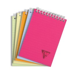 Bloc reliure intégrale Linicolor FRESH en-tête A6 80 feuilles détachables lignées couverture plastique polypropyène rainuré Couleur aléatoire - Assortis