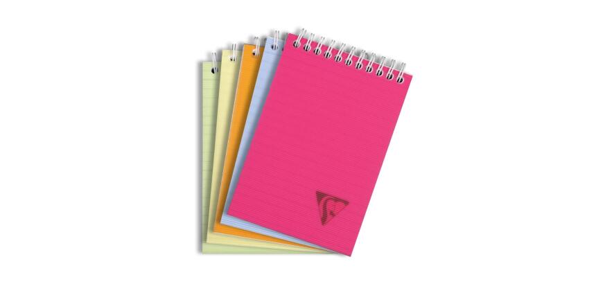 Bloc reliure intégrale Linicolor FRESH en-tête A6 160 pages détachables ligné couverture plastique polypropyène rainuré Couleur aléatoire - Assortis