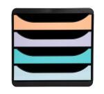 BIG-BOX Aquarel black/glossy pastel - Assorted colours