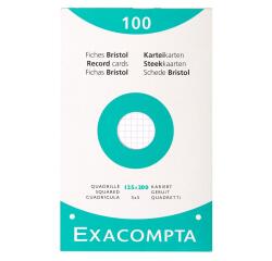 Pk 100 Exa Record Cards 125/200 Sq White - White