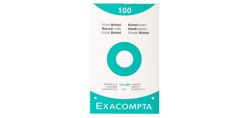 Confezione 100 cartoncini bristol a righe non perforati 125x200mm - Bianco