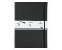 Layout double-face carnet ouverture à plat 25F A4 220g - Noir