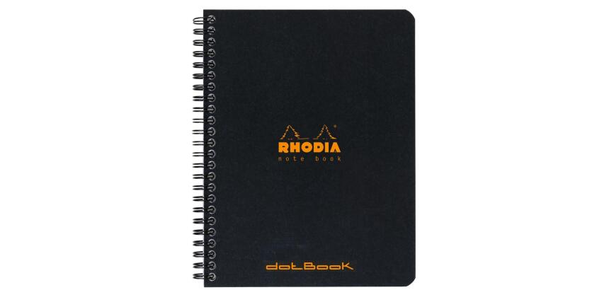 Notebook Rhodia Classic reliure intégrale 16x21 cm 160 pages dot détachables 80g - Noir