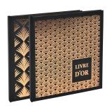 Livre d'or 140 pages tranche or - Format 21x19cm - PALMYRE - Visuels assortis