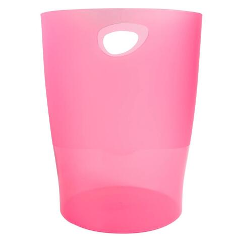 Papelera ECOBIN, 15 Litros + asas, 26,3 x26,3x33,5 cm - LINICOLOR (translucido) - Frambuesa