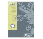 Bloc de cours encollé grand côté FOREVER A4 200 pages perforé 2 trous petits carreaux + marge papier recyclé 70g Gris - Gris