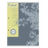 Bloc de cours encollé grand côté FOREVER A4 200 pages perforé 2 trous petits carreaux + marge papier recyclé 70g Gris - Gris