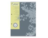 Bloc de cours encollé grand côté FOREVER A4 200 pages perforé 2 trous petits carreaux + marge papier recyclé 70g Gris - Gris