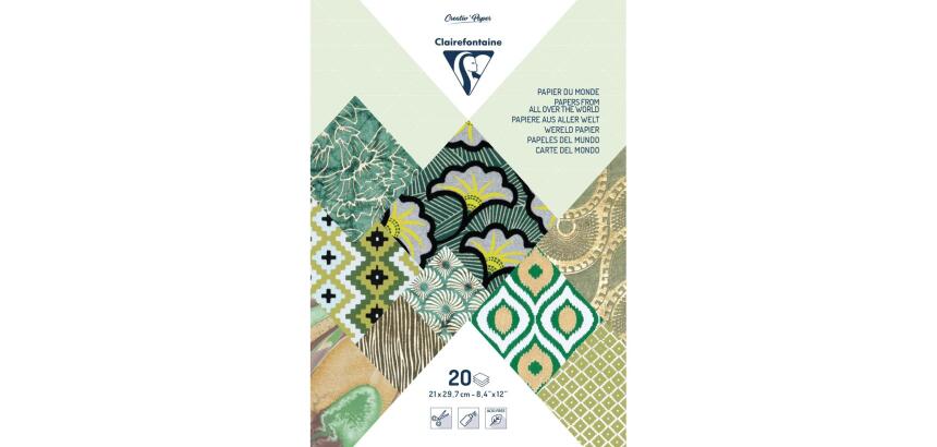 PAPIER ARTISANAL, Bloc encollé de 20 feuilles au format 21x29,7cm