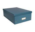 Boîte de rangement à plat carton 33x50x16cm Néo Déco - Bleu canard