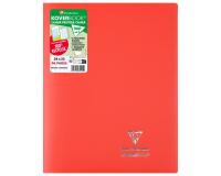 Cahier piqué Koverbook 24x32 cm 96 pages grands carreaux couverture polypropylène opaque 100% recyclé - Rouge