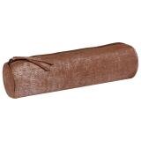 KLEO-PATHRA CUIR Trousse ronde Ø5,5x22 cm Argent