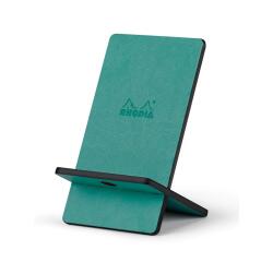 Rhodiarama support pour téléphone mobile simili cuir italien 13x8x8,5 cm - Eau