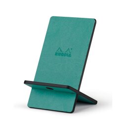 Rhodiarama support pour téléphone mobile simili cuir italien 13x8x8,5 cm - Eau