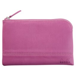 Rhodiarama pochette zippée en simili cuir - taille S (11x17 cm) - Lilas