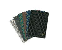 Neo Deco carnet piqûre textile A5 96 pages ligné motifs assortis papier ivoire 90g - Assortis