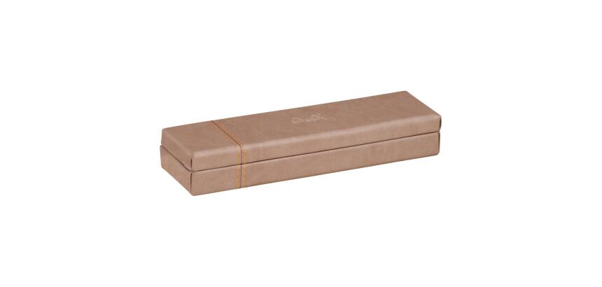 Rhodiarama plumier simili cuir italien 21x5,5x3 cm - Taupe