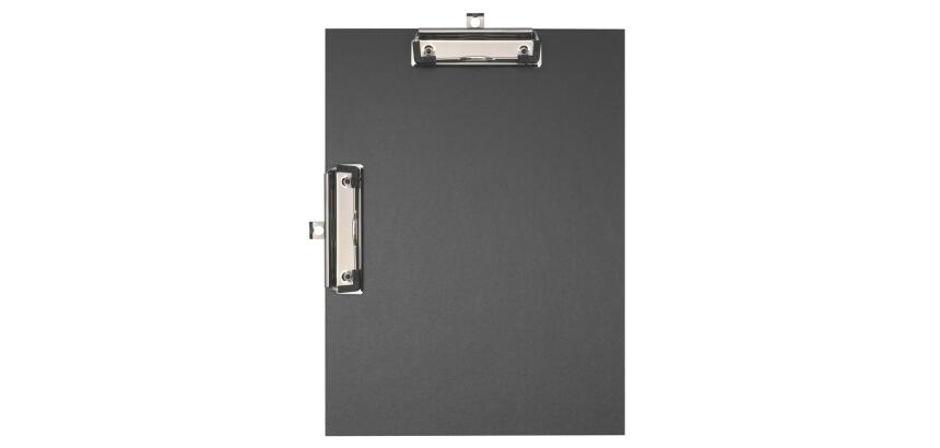 Porte-bloc double clip papier enduit - Format 23x32cm pour A4 - Noir