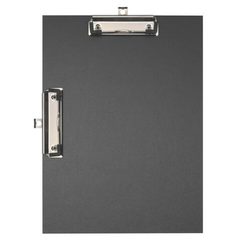 Porte-bloc double clip papier enduit - Format 23x32cm pour A4 - Noir