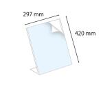 Porte-visuel incliné vertical A3 - Cristal