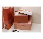 Terracotta, Set de 3 boîtes gigognes carrées 25x25x12 cm, 20x20x11cm, et 16x16x10 cm