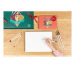 Frida Kahlo, Carnet d'artiste reliure intégrale A5 paysage, 30 feuilles de papier dessin blanc multitechniques 180g