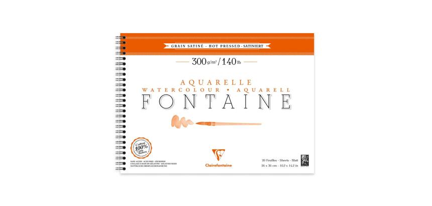 Fontaine album spiralé 12F 26x36cm 300g grain satiné