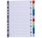 Intercalaires imprimés numériques polypropylène 12/100e - 12 positions - A4 - Assorties vives