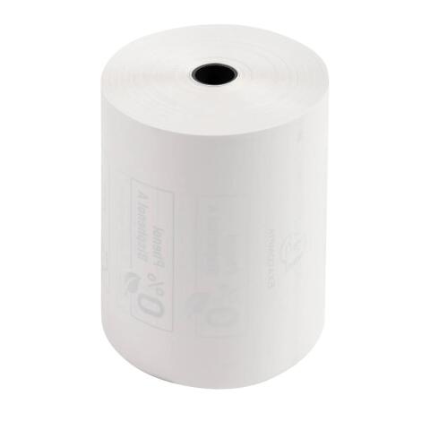 Bobinas térmicas para balanza (impresión en el reverso) - sin PHENOL - 1 Pliegue térmico - 48 g/m2 - Blanco