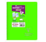 Carnet reliure intégrale enveloppante Koverbook Neon A5 160 pages petits carreaux couverture polypropylène opaque - Assortis