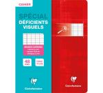Cahier piqué déficients visuels 17x22 cm 48 pages grands carreaux 2 ,5mm agrandis 10x10 - Assortis