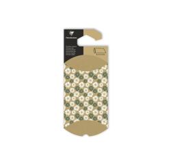 Pochette cadeau, 8x12cm, Pâquerettes - Kraft